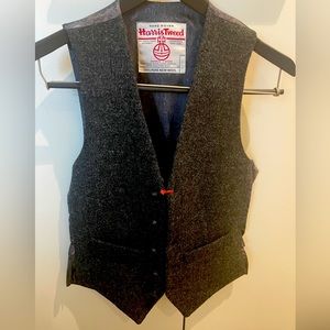 Harris Tweed 100% pure wool button-up vest from Scotland